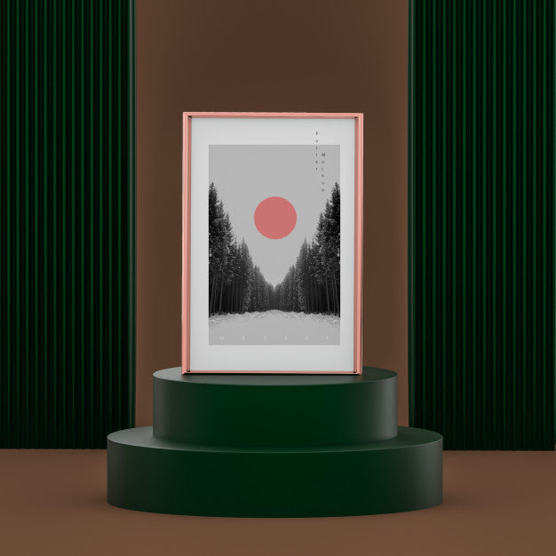 Free Elegant Concept Scene With Poster Mockup Psd