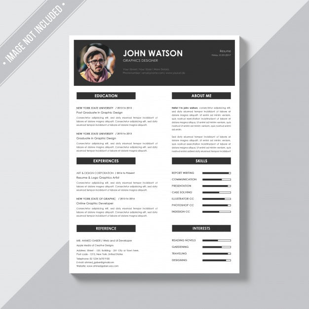 Free Elegant Cv Template Psd