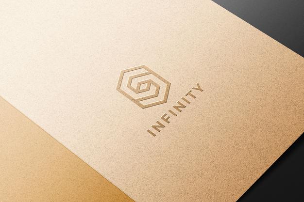 Free Embossed Logo Mockup On Kraft Paper Psd