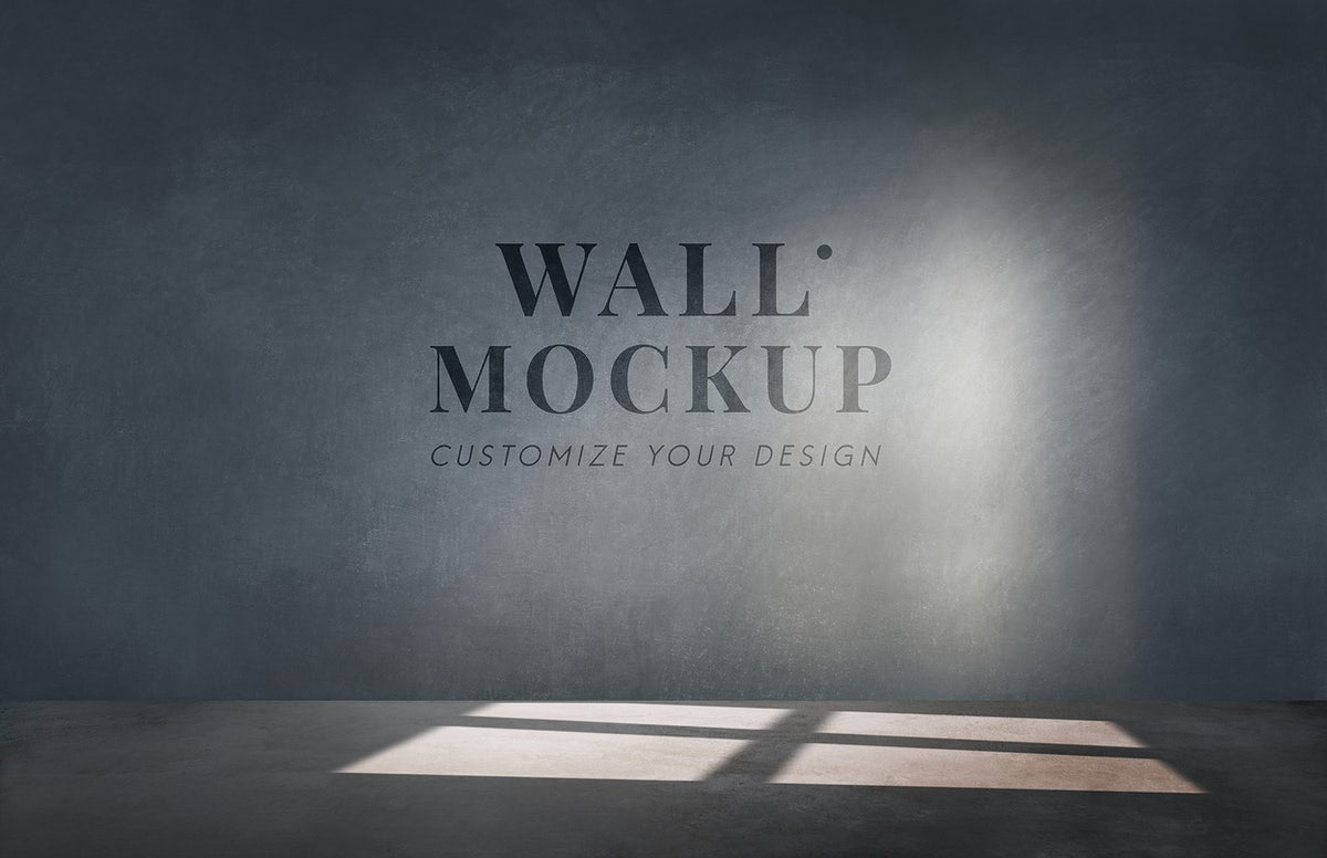 Free Empty Room With A Dark Gray Wall Mockup