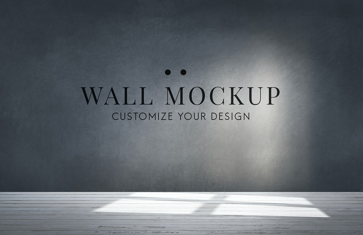 Free Empty Room With A Dark Gray Wall Mockup