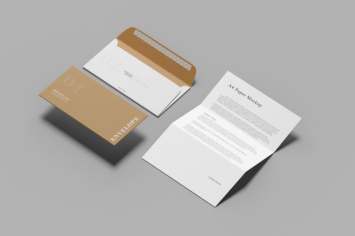 Free Envelope A4 Paper Mockup
