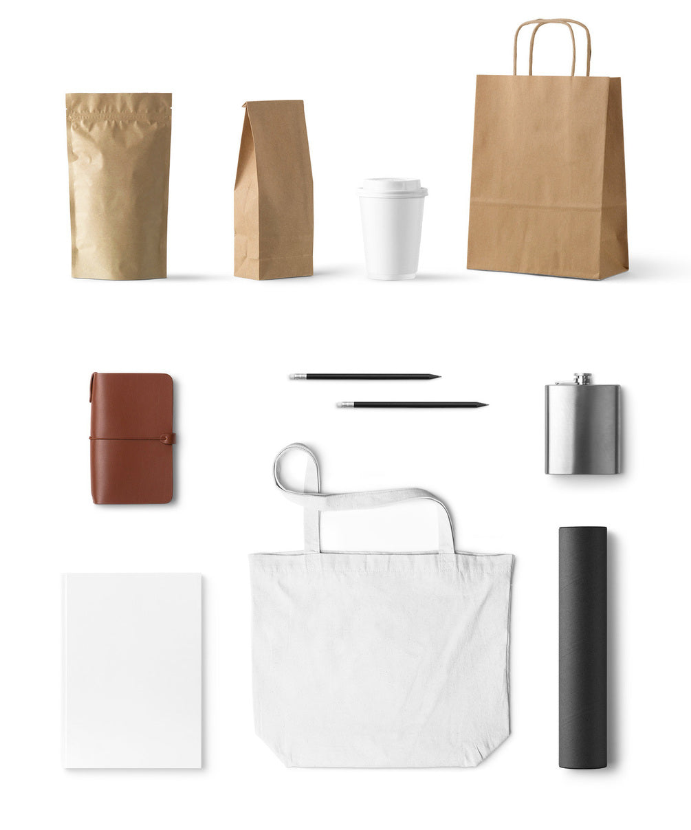 Free Essential Bags and Coffee Cup Mockup Pack