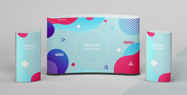 Free Exhibition Stand Mock-Up Arrangement Psd