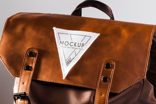 Free Fabric Clothing Patch Mock-Up On Leather Bag Psd