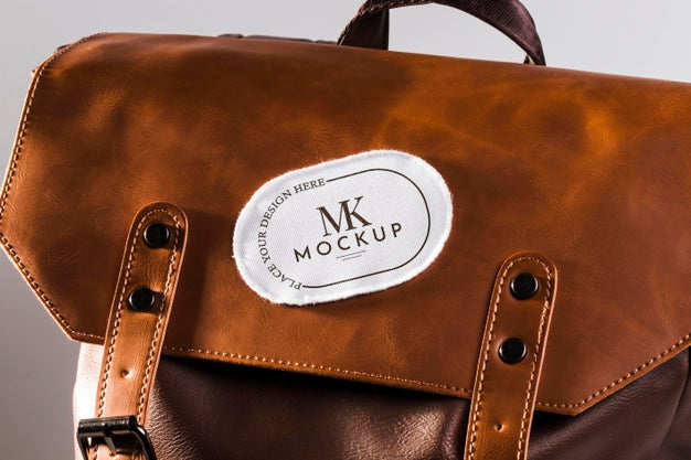 Free Fabric Clothing Patch Mock-Up On Leather Bag Psd