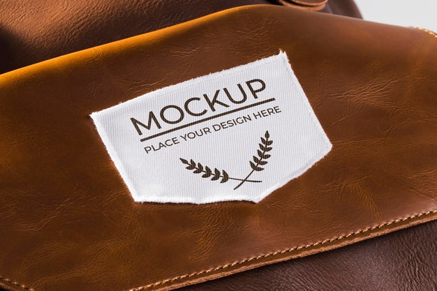 Free Fabric Clothing Patch Mock-Up On Leather Bag Psd