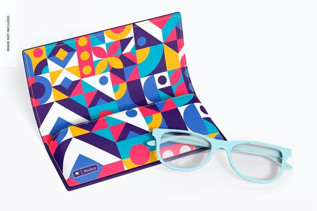 Free Fabric Eyeglasses Case Mockup, Opened Psd