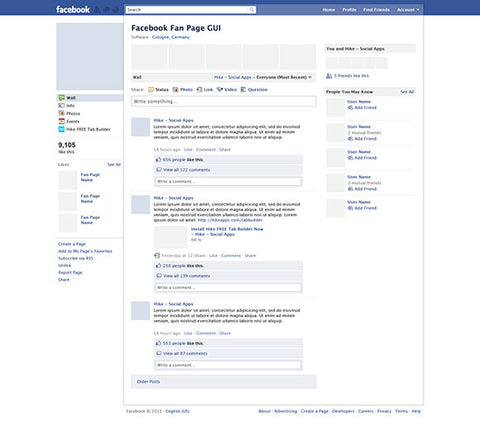 Free Facebook Fan Page Psd Mockup