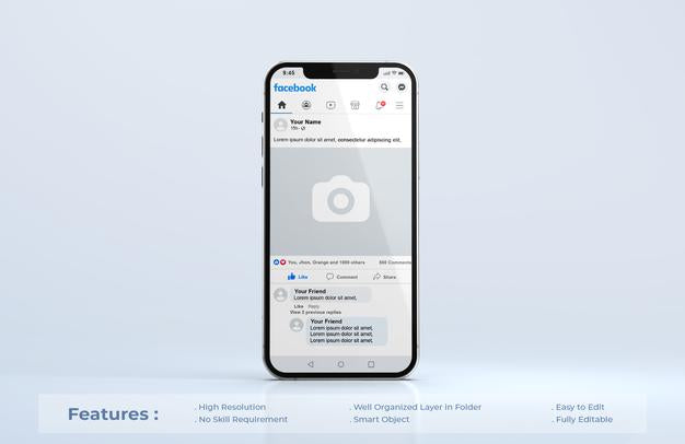 Free Facebook On Mobile Phone Mockup Psd