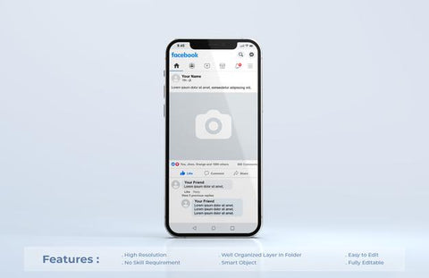 Free Facebook On Mobile Phone Mockup Psd
