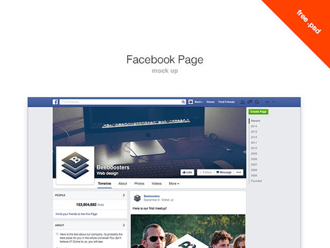 Free Facebook Page Psd Mockup