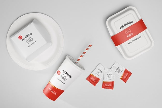 Free Fast Food Branding Mockup Design Psd