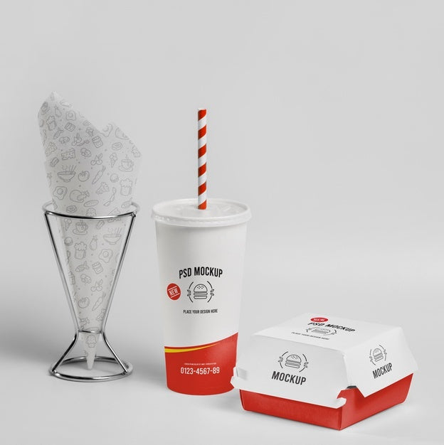 Free Fast Food Branding Mockup Design Psd