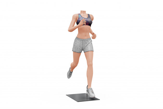 Free Female Sport Outfit Mock-Up Isolated Psd