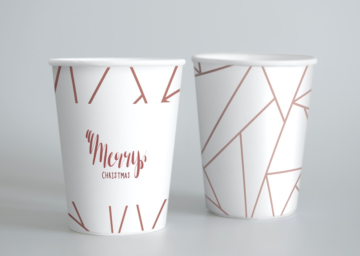 Free Festive Paper Cup Design Mockup