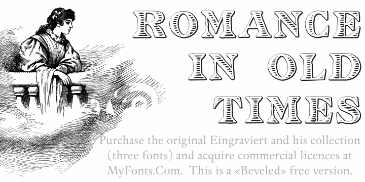 Free Eingraviert Beveled Font