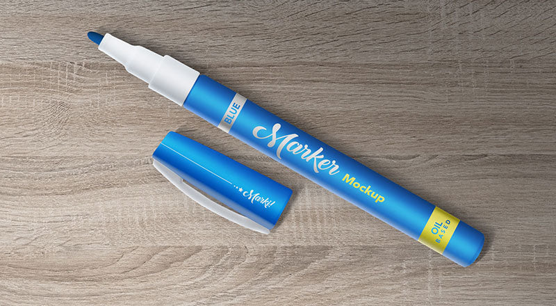 Free Fine Point Marker Mockup Psd