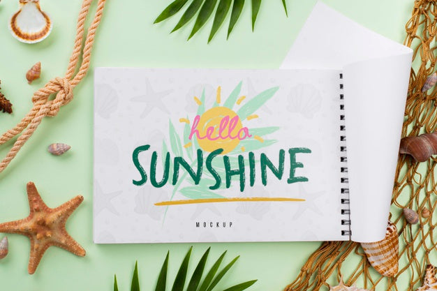 Free Fishing Net And Notebook On Desk Psd