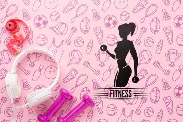 Free Fitness Training With Weights And Headphones Psd
