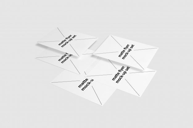 Free Five Matte Flyer Mock Up Set Psd