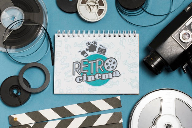 Free Flat Lay Assortment Of Cinema Elements Mock-Up Psd