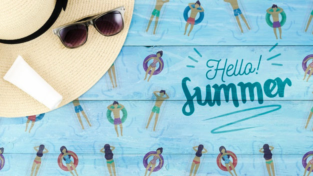 Free Flat Lay Copyspace Mockup For Summer Concepts Psd