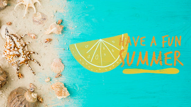 Free Flat Lay Copyspace Mockup With Summer Concept Psd