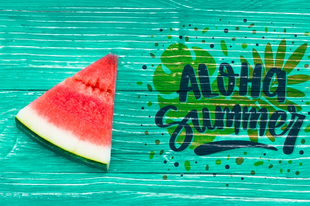 Free Flat Lay Copyspace Mockup With Summer Fruits Psd