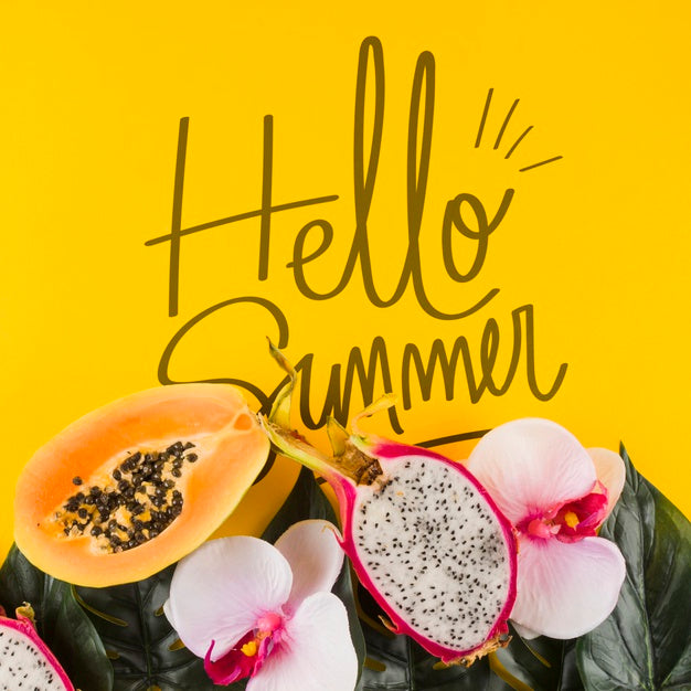 Free Flat Lay Copyspace Mockup With Tropical Leaves Psd