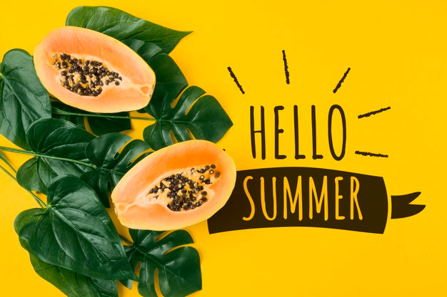 Free Flat Lay Copyspace Mockup With Tropical Leaves Psd