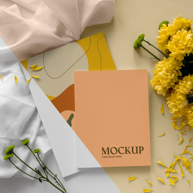 Free Flat Lay Magazine And Plant Assortment Psd