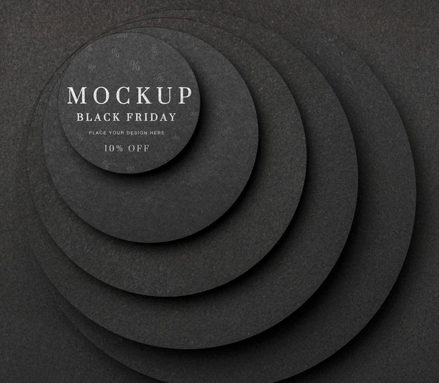 Free Flat Lay Mock-Up Black Friday Layers Of Circular Stairs Psd