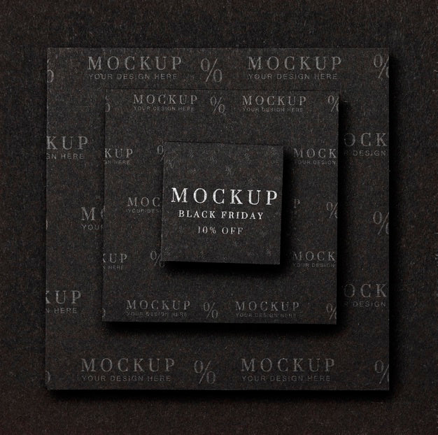 Free Flat Lay Mock-Up Black Friday Layers Of Squared Shapes Psd