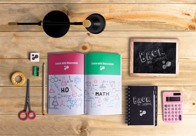 Free Flat Lay Of Desktop Scene Creator Pack Psd