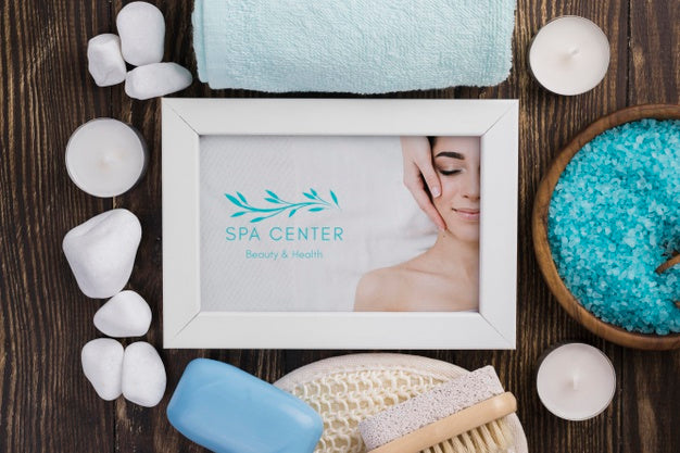 Free Flat Lay Of Spa Concept Mock-Up Psd