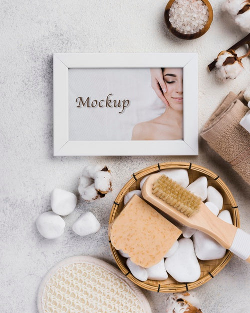 Free Flat Lay Of Spa Concept Mock-Up Psd
