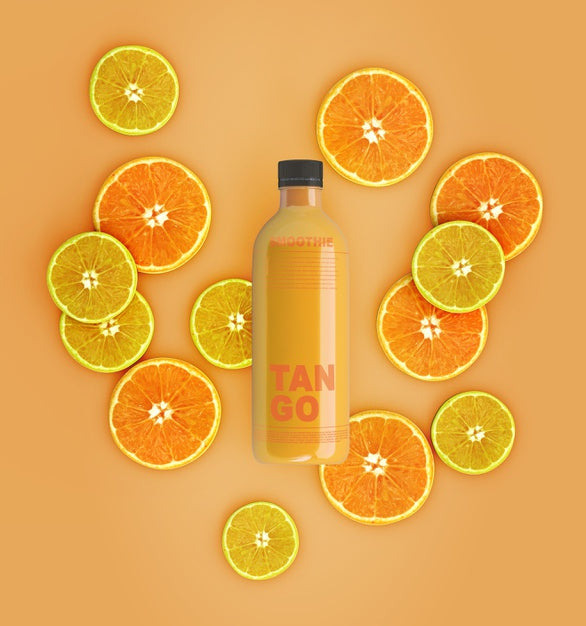 Free Flat Lay Orange And Lemon Smoothie Mock-Up Psd