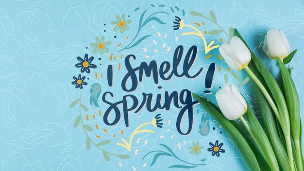 Free Flat Lay Spring Mockup With Copyspace Psd