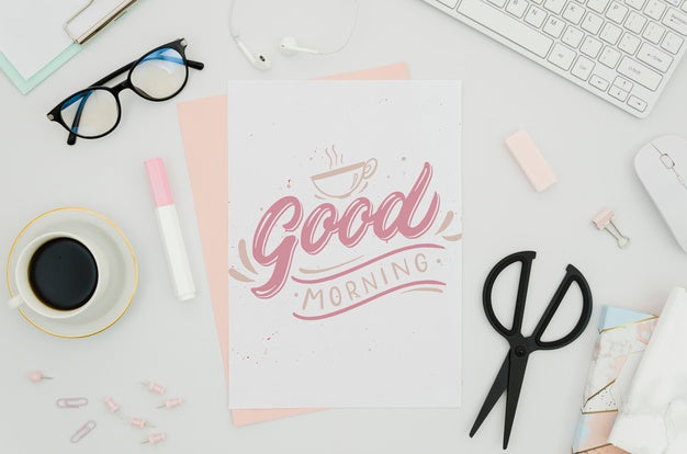 Free Flat Lay Stationery Paper Mock-Up Psd