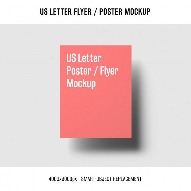 Free Floating Us Letter Flyer Or Poster Mockup Psd