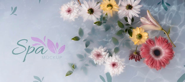 Free Floral Spa Concept Mock-Up Psd