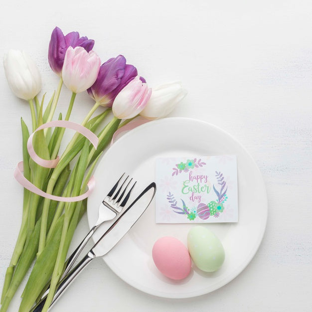 Free Flowers Bouquet With Eggs Psd