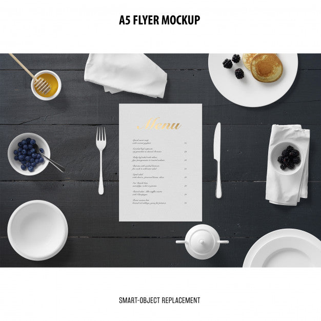 Free Flyer Mockup In A Desktop Psd