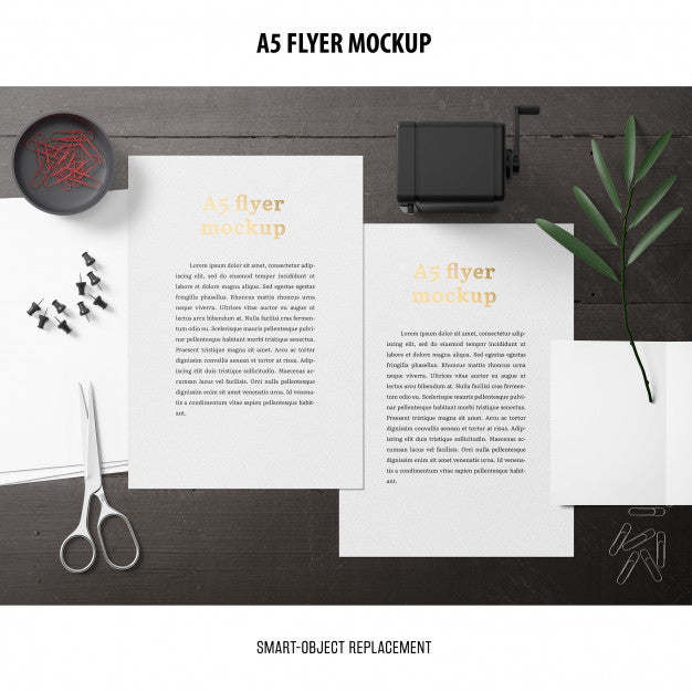 Free Flyer Mockup In A Desktop Psd