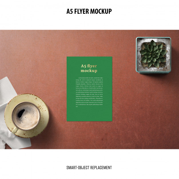 Free Flyer Mockup In A Desktop Psd