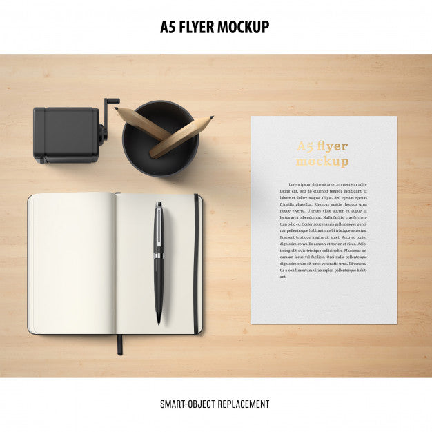 Free Flyer Mockup In A Desktop Psd