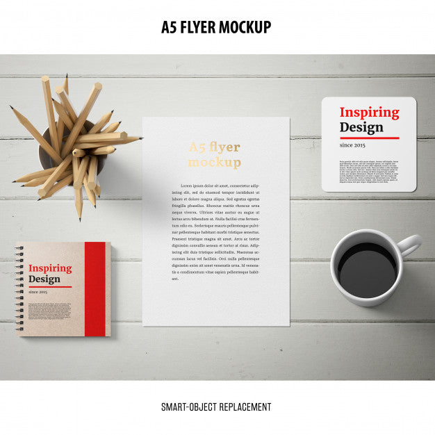 Free Flyer Mockup In A Desktop Psd