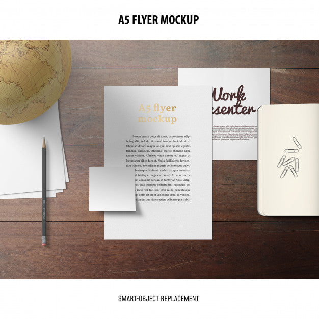 Free Flyer Mockup In A Desktop Psd