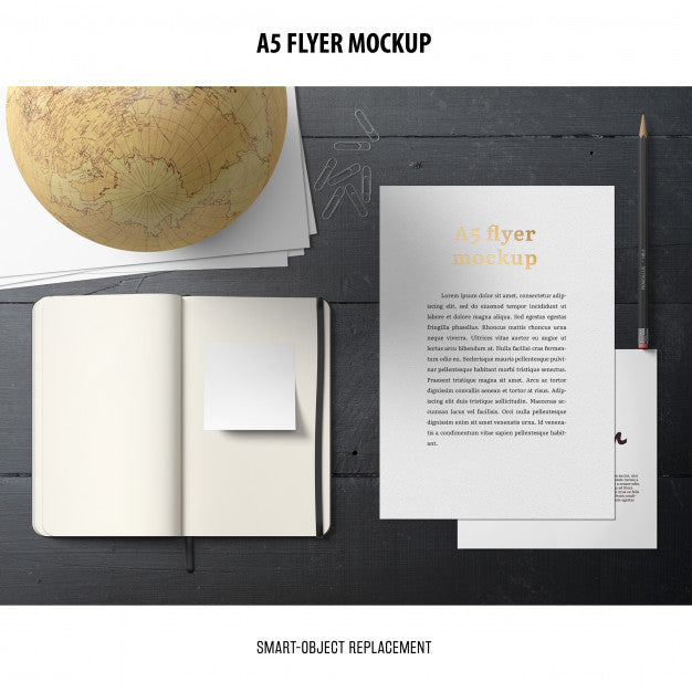 Free Flyer Mockup In A Desktop Psd